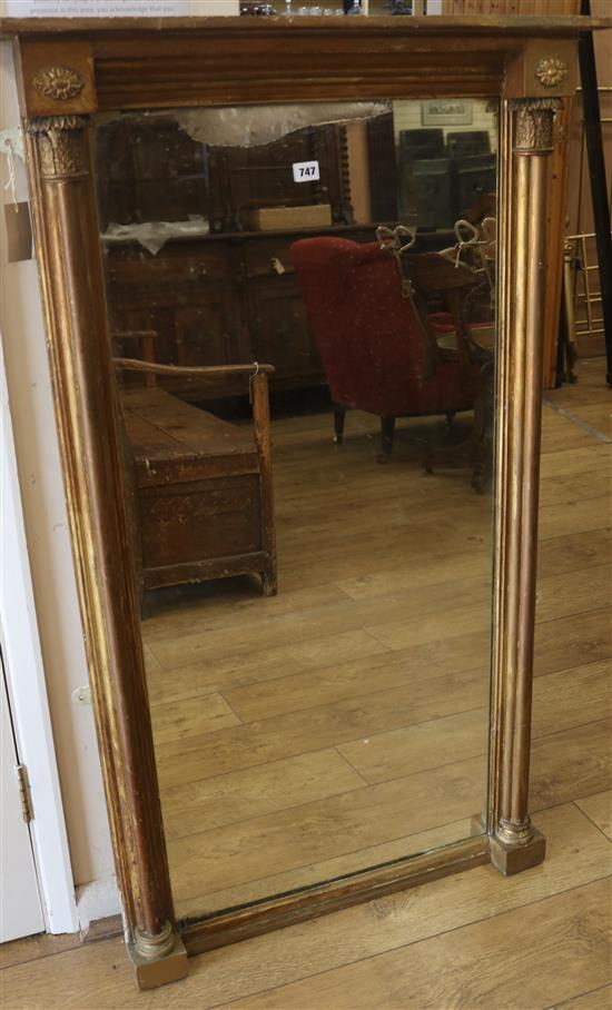 A Gilt frame large pier glass mirror, H.132cm